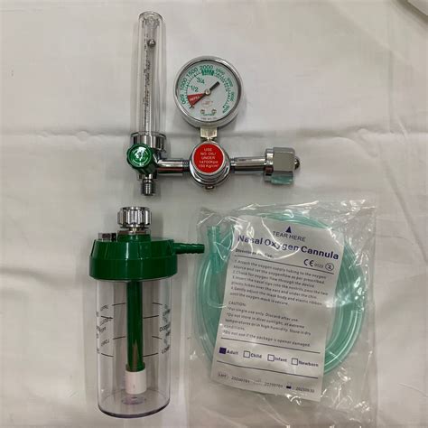 Medical Oxygen Regulator for all sizes of oxygen tank (gauge, flowmeter, bottle humidifier and ...