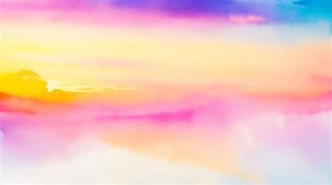 Premium AI Image | Sunset Sky Abstract Watercolor Background