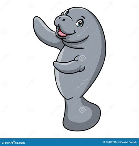 Manatee Cartoon Colored Clipart Illustration | CartoonDealer.com #242440923