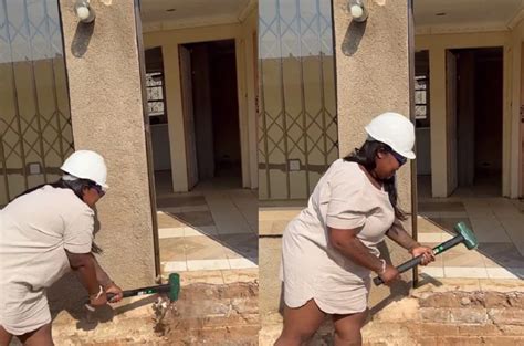 Watch: Sangoma Gogo Maweni destroys her house with a hammer - Reny styles