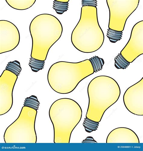 Seamless Cartoon Light Bulb Pattern Stock Image - Image: 25048801