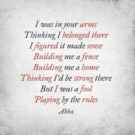 Pin by Rainbowbutterfly on Music and Lyrics... | Great song lyrics, Abba lyrics, All lyrics