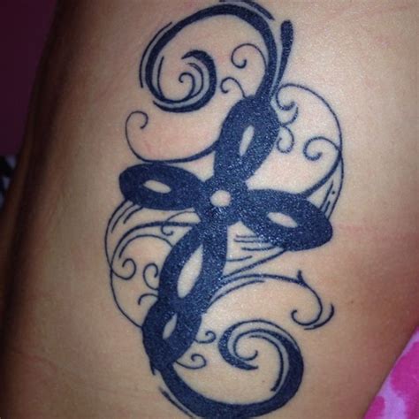 Swirl Cross Tattoo