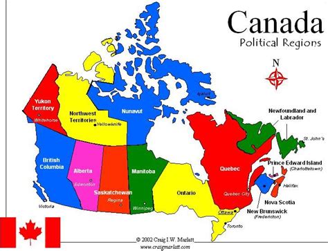 Map of Canada with Major Regions