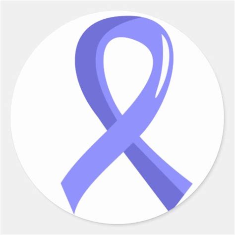 Prostate Cancer Light Blue Ribbon 3 Classic Round Sticker | Zazzle