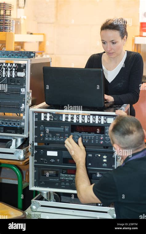 setting the audio amplifier Stock Photo - Alamy