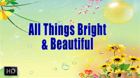 All Things Bright and Beautiful Song With Lyrics - Nursery Rhymes for Children - YouTube