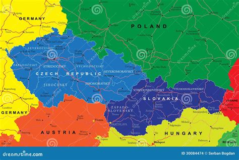 Czech And Slovak Republics Map Stock Images - Image: 30084474