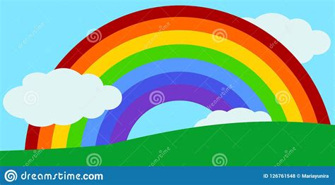 Kids Rainbow Landscape Vector Stock Vector - Illustration of tree, heart: 126761548