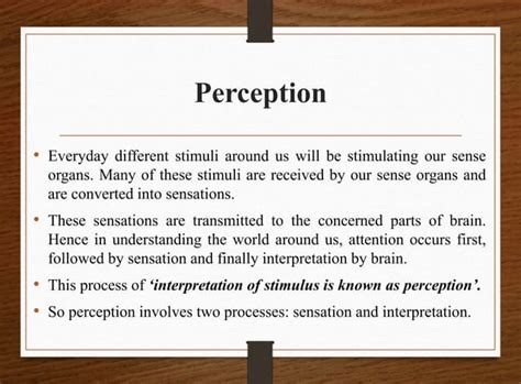 Perception- Psychology