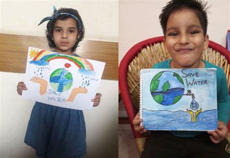 Designing posters on Water Conservation - GD Goenka Global School