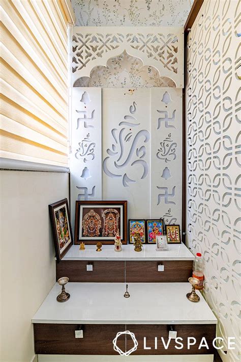 Amazing Pooja Room Designs In Whimsical Whites Pooja Room Design, Pooja ...