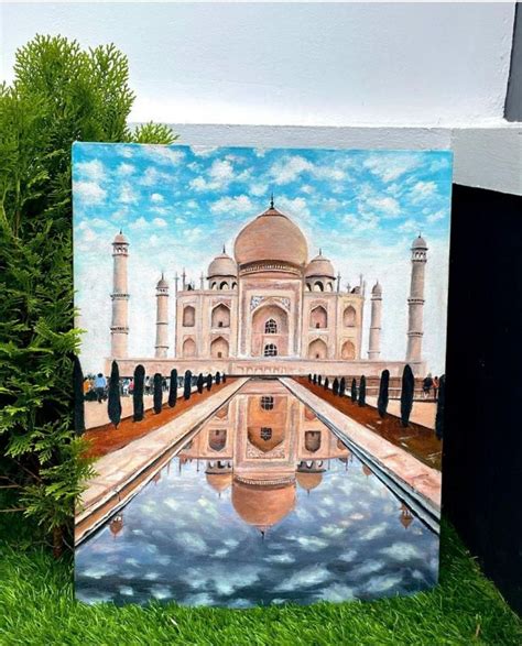 Taj mahal painting | Painting, Taj mahal, Canvas