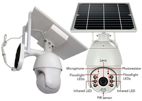 Elinz Wireless Solar Security WiFi IP 1080P PTZ Outdoor Camera CCTV ...