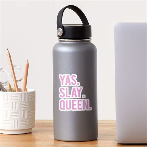 "Millennial's Yas Slay Queen Pink Print " Sticker for Sale by allsortsmarket | Redbubble