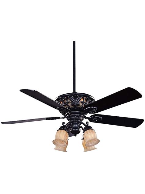 Vintage Ceiling Fans. 52" Monarch Ceiling Fan With Light In Ebony | Fancy ceiling fan, Ceiling ...