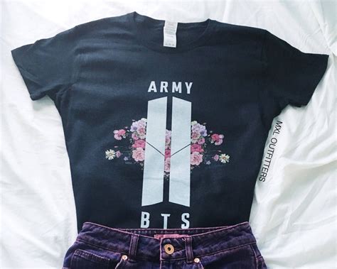 BTS & ARMY floral logo T-Shirt Design by G-A-B-J-O-O-N