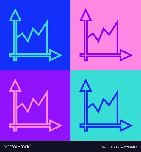 Pop art line graph schedule chart diagram Vector Image