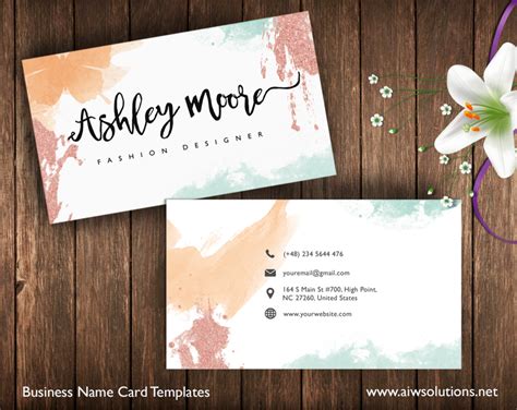 Premade Business Card Template, Name Card Template, Photography name card, model name card ...