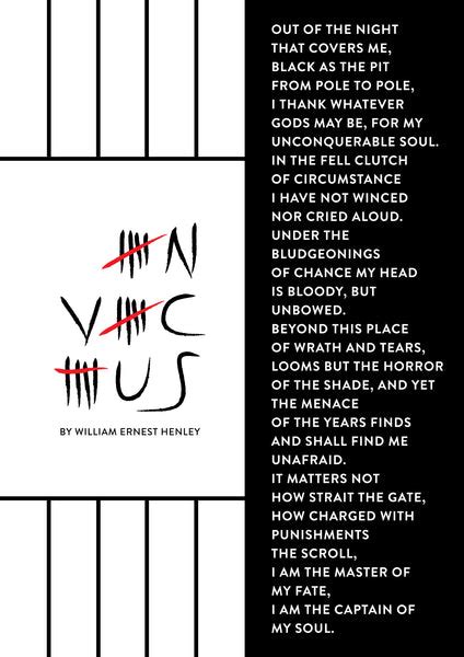 Invictus poem poster (Tally Marks1) – www.posterama.co