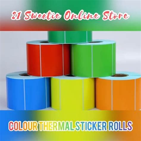 [ALL COLOUR DIRECT THERMAL ROLLS] COLOUR DIRECT THERMAL STICKER LABEL ROLL ISO QUALITY PRICE TAG ...