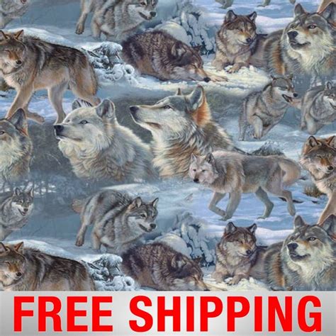 Fleece Fabric Wolf Wolves Blanket Fabric 60 by Picotextilesdotcom