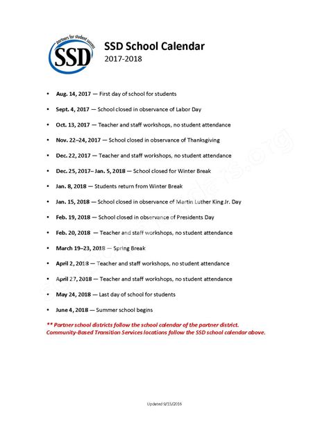 2017 - 2018 District Calendar | Special School District of St. Louis ...