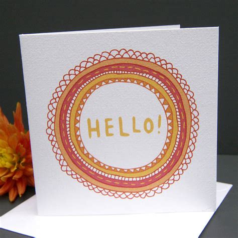 'hello!' greetings card by nic farrell illustration | notonthehighstreet.com