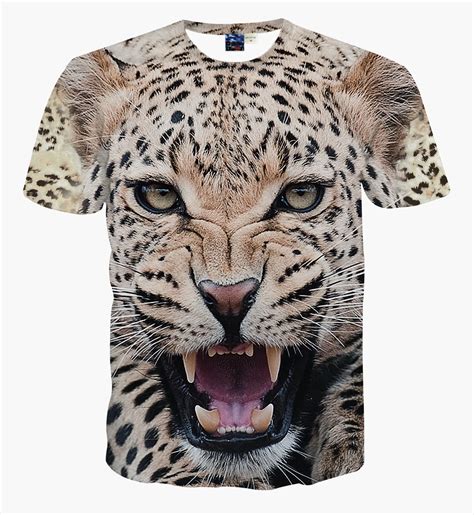 3D Printed Leopard T shirt Growl Animal Pattern O neck Women/Men T shirt Loose Fashion Short ...