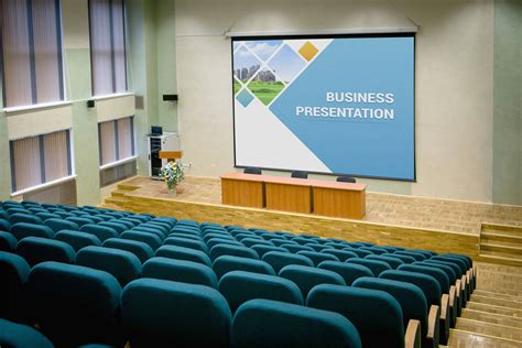 Mockup Showing Conference Hall Presentation Screen Free Download | Resource Boy