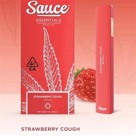 Strawberry Cough | Disposable Vape Pen | 83% THC | 1 Gram | SAUCE - Alpaca Club