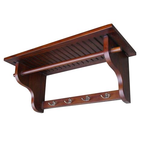 Home Decorators Collection Mahogany Wall Mounted Coat Rack-DWH001 - The Home Depot