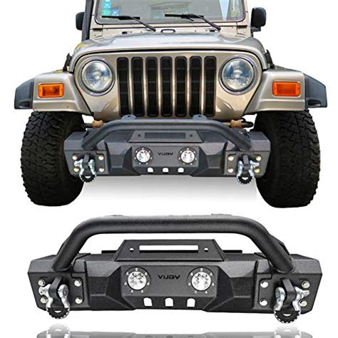 Jeep Vijay Front Bumper with Winch Plate and LED Lights - BlackDogMods