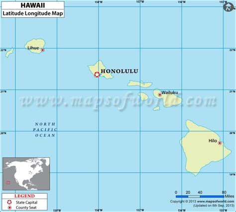 Hawaii Latitude and Longitude Map Latitude And Longitude Map, Usa Maps, County Seat, Coordinates ...