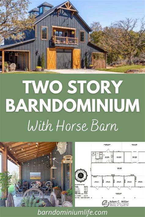 Luxury Two Story Barndominium with Horse Barn | Barn style house plans, Barn homes floor plans ...
