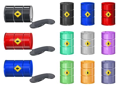 Oil barrel vector design illustration set isolated on white background 2006289 Vector Art at ...