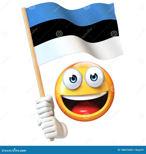 Emoji Holding Estonian Flag, Emoticon Waving National Flag of Estonia ...