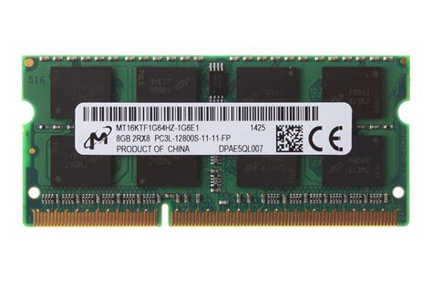 8 GB RAM Micron 8GB 2RX8 DDR3L 1600MHz PC3L-12800S 204PIN SODIMM Laptop ...