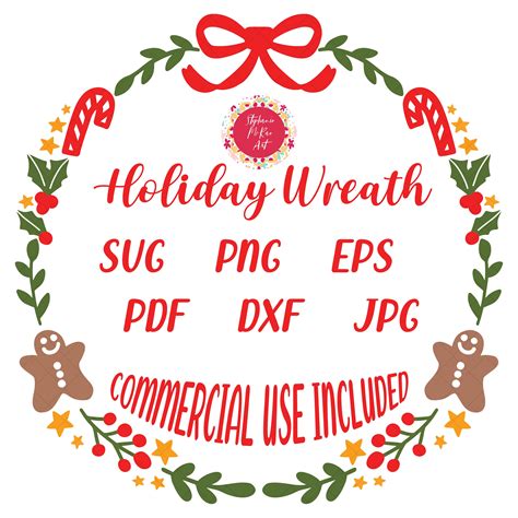 Christmas Wreath SVG Holiday Wreath SVG Christmas Printable - Etsy