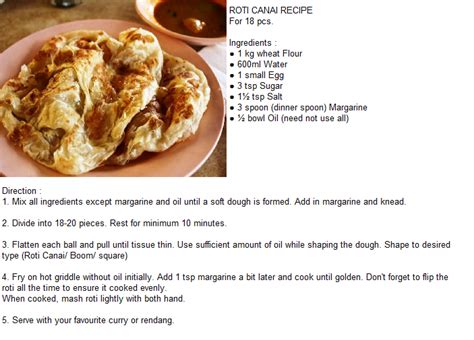 Resepi Roti Canai | Roti, Recipes, Roti canai recipe