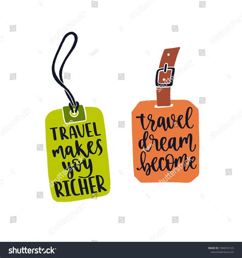 Two Luggage Tags Travel Inspiration Quotes Stock Vector (Royalty Free) 1984253123 | Shutterstock