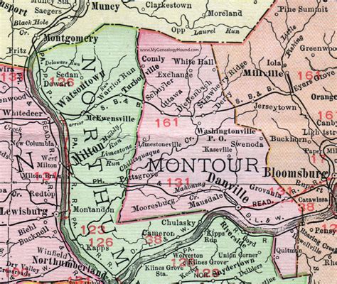 Montour County, Pennsylvania 1911 Map by Rand McNally, Danville, PA