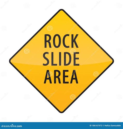 Rock Slide Area Warning Sign. Vector Illustration Decorative Design ...