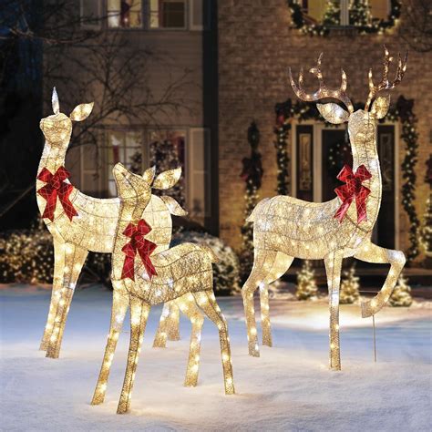 Member's Mark 3-Piece Gold Mesh Deer Family - Sam's Club | Outdoor ...