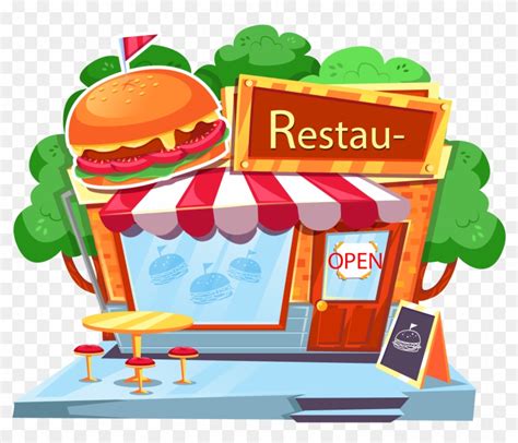 Hamburgers Clipart Burger Restaurant - Fast Food Restaurant Clipart Png, Transparent Png ...