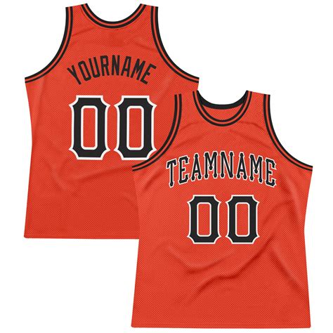 Custom Own Orange Black White Authentic Basketball Stitched Jersey Free ...