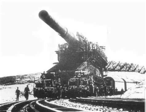 Schwerer Gustav, the German 80 cm railway gun brought in by the Germans to destroy Sevastopol ...