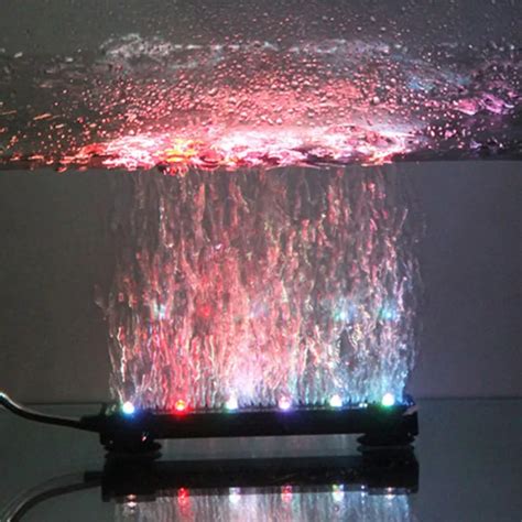 7 Colors RGB LED Aquarium Fish Tank Light Submersible Light Air Bubble Lamp Making Oxygen with ...