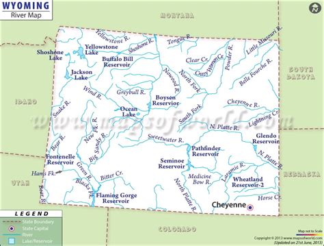 Wyoming Rivers Map, Rivers in Wyoming