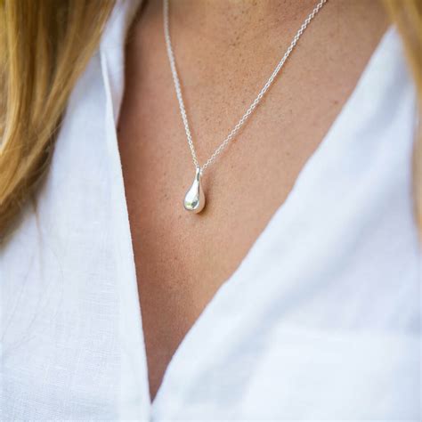 Silver Teardrop Pendant Necklace By Tiger Lily Jewellery | notonthehighstreet.com